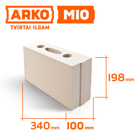 ARKO M10 silikatiniai blokeliai 100x198x340 mm