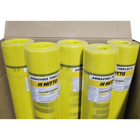 Armavimo tinklelis MITTO, 165 gr/m2, geltonos spalvos, 55m2 (IC)
