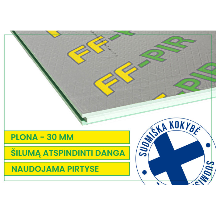 Poliizocianurato plokštė (PIR) FF-PIR 30 SAUNA