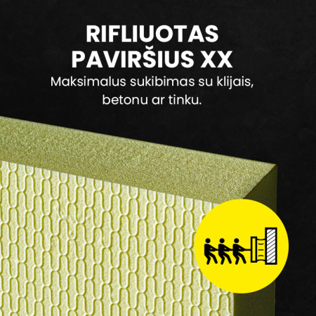 Ekstruzinis polistireninis putplastis Finnfoam FI-300 XX, lygiais kraštais, rifliuotas