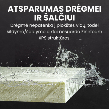Ekstruzinis polistireninis putplastis Finnfoam FI-300 XX, lygiais kraštais, rifliuotas