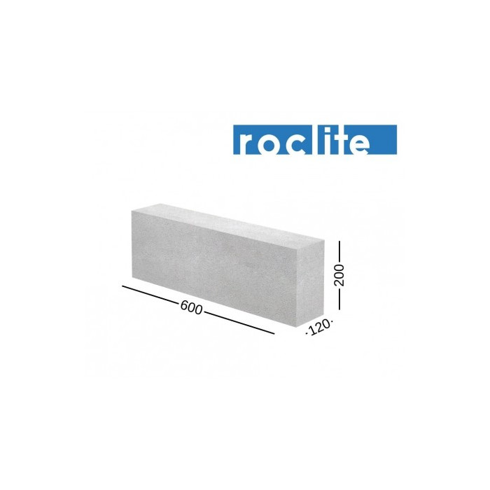 Roclite 120 akyto betono blokeliai 120x200x600 Roclite 120 akyto betono blokeliai 120x200x600