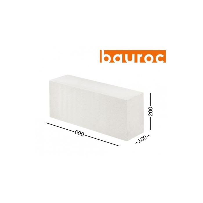 Bauroc ecolight 100 akyto betono blokeliai 100x200x600