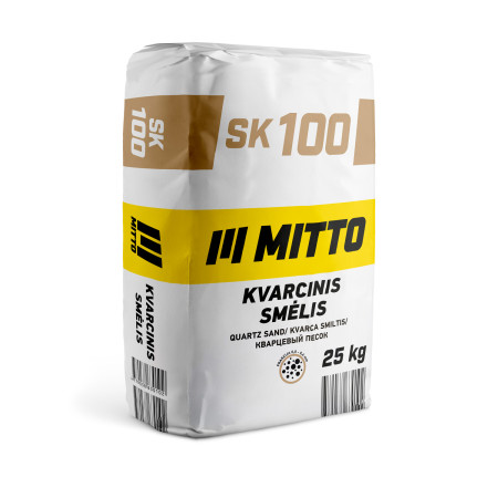 Kvarcinis smėlis MITTO, S100, frakcija 0,00 -0,04 mm ,25kg