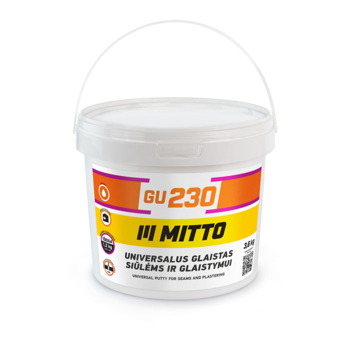 Universalus glaistas siūlėms ir glaistymui MITTO GU230, 3,6kg