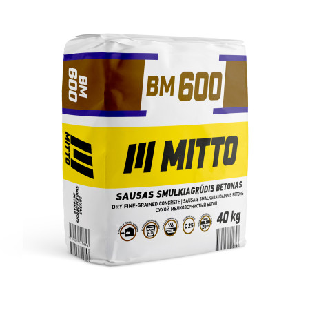 Sausas smulkiagrūdis betonas MITTO BM600, 40 kg