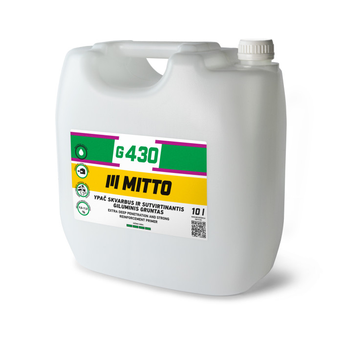 Ypač skvarbus ir sutvirtinantis giluminis gruntas MITTO G430, 10 l